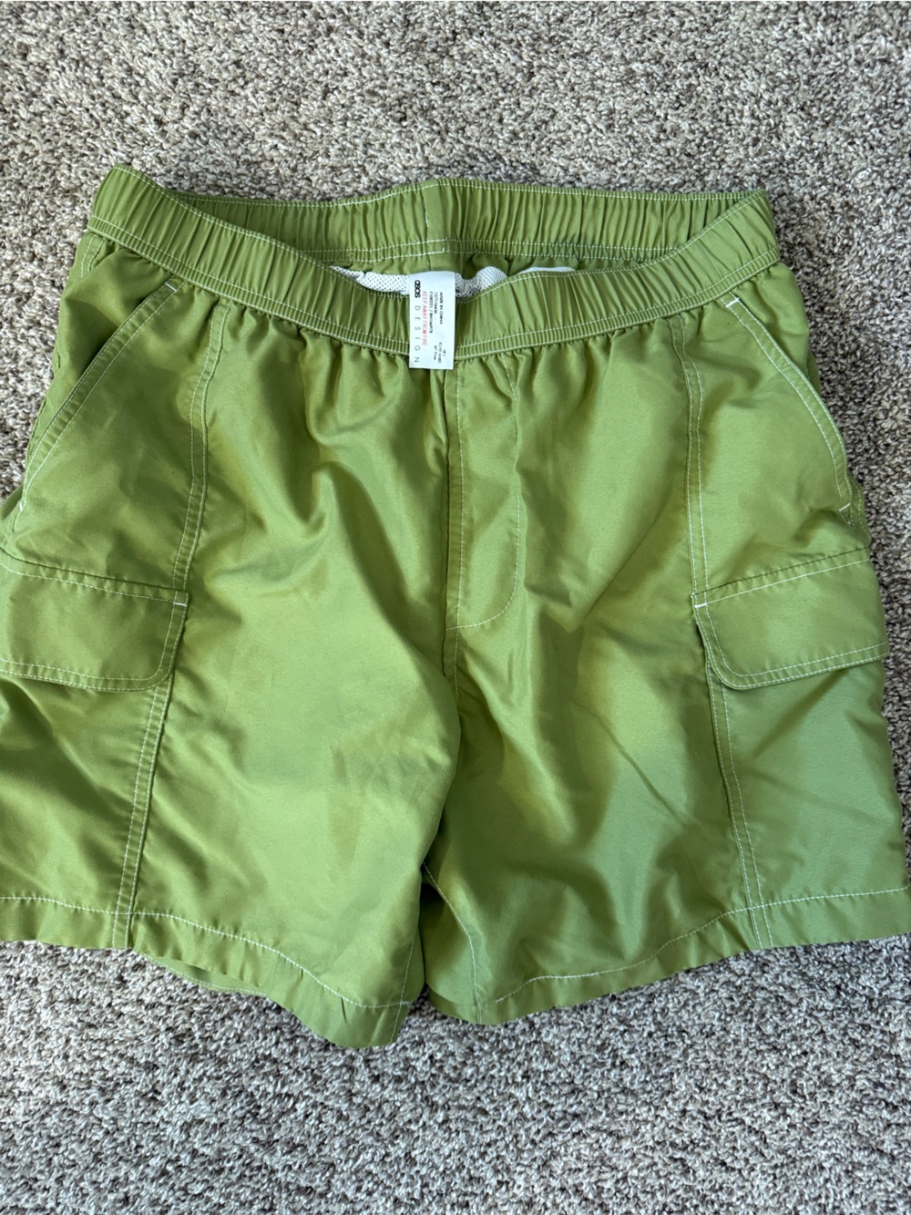 ASOS Men's Kelly Green Cargo Swim Shorts